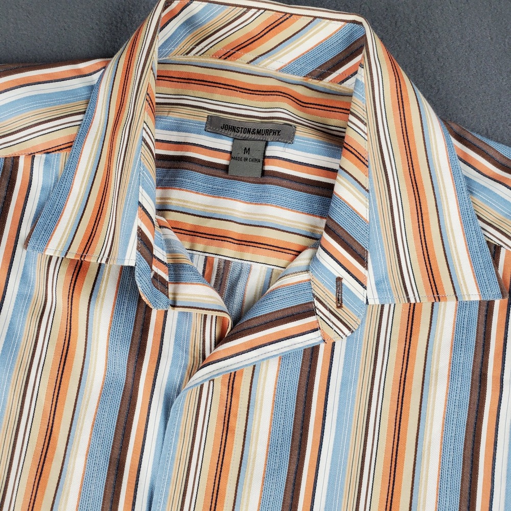 Johnston‎ & Murphy Striped Button Up Shirt Mens Medium Long Sleeve